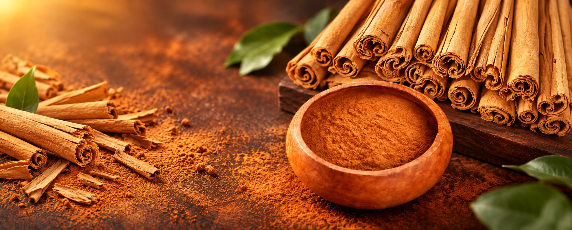 Hand-rolled Ceylon cinnamon quills arranged on a warm cream ground